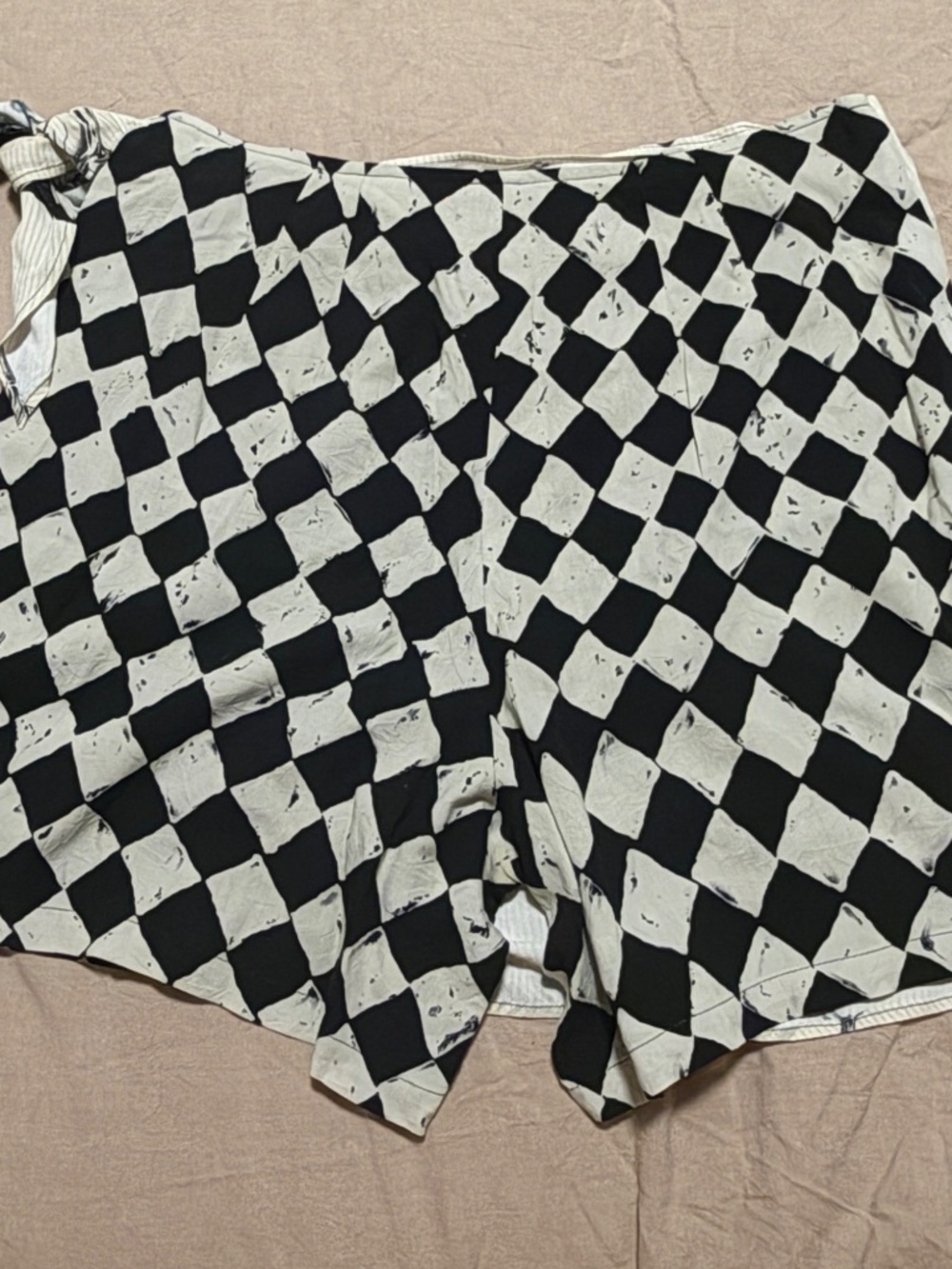 Jams World Vintage Black White Abstract Checkerboard Wrap Skort Shorts skirt M - Picture 7 of 13
